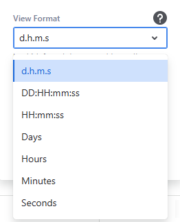 View format options drop down menu