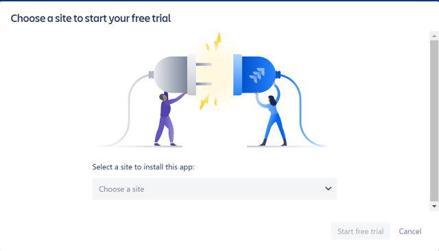 Start trial screen