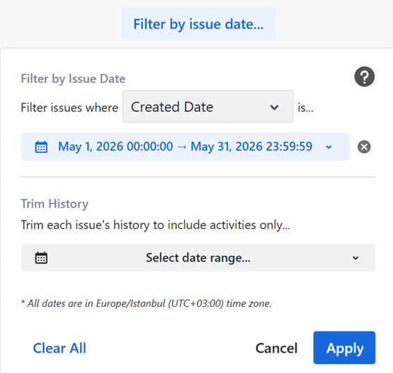 Date picker panel