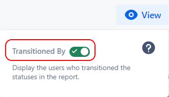 View formst menu with Transitioned By option highlighted